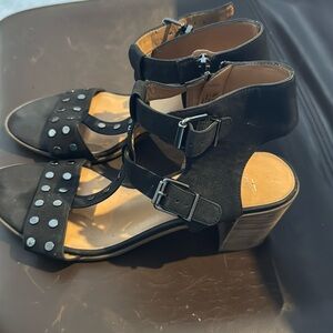 Franco Sarto Black Studded Women's Sandals